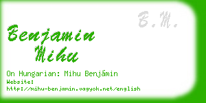benjamin mihu business card