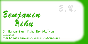 benjamin mihu business card